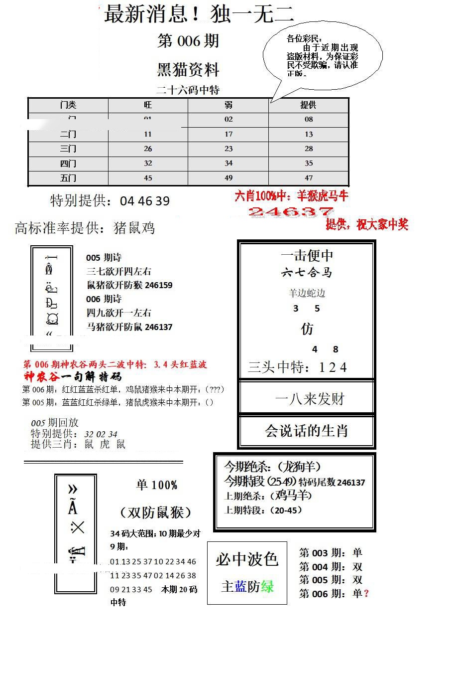 006期独一无二[图]